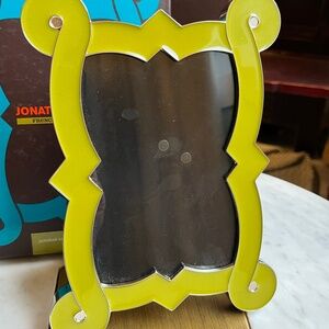 Jonathan Adler French Curve green enamel and polished nickel picture frame